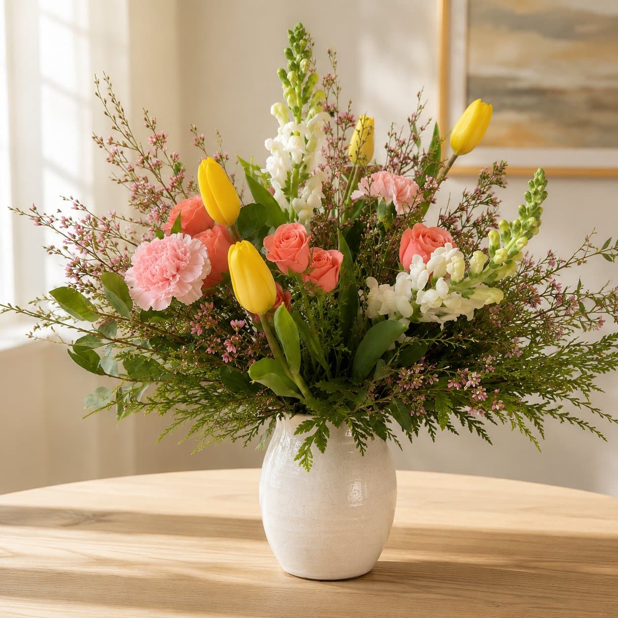 Professional flower arrangement product photo made with BloomShot