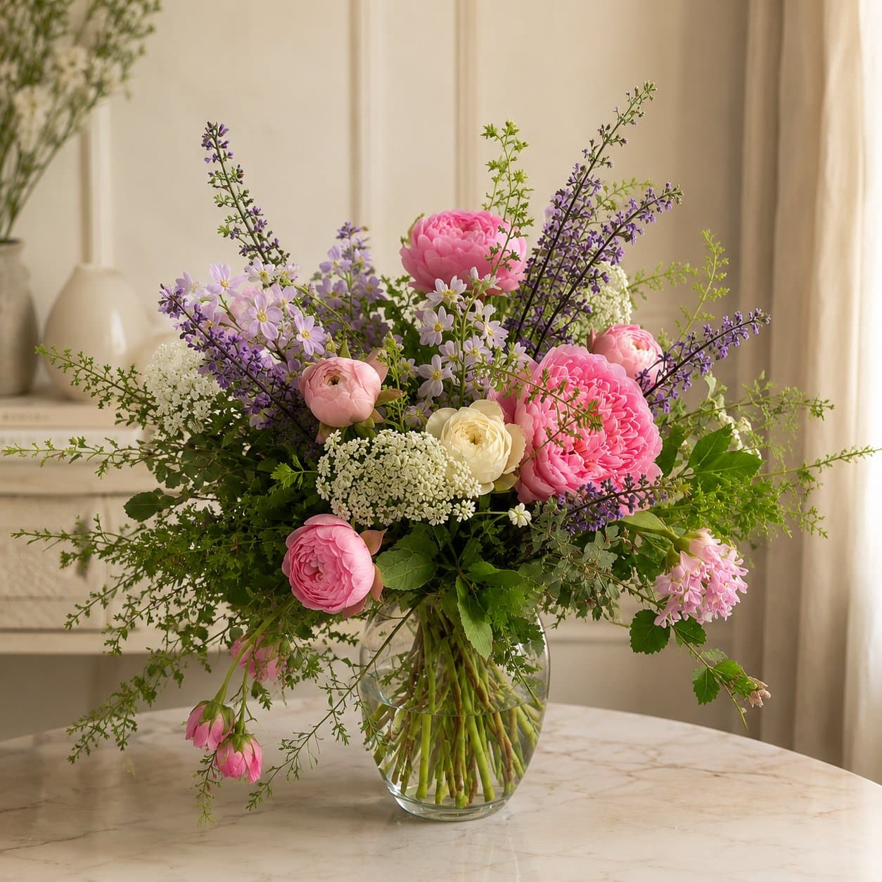 Professional flower arrangement product photo made with BloomShot