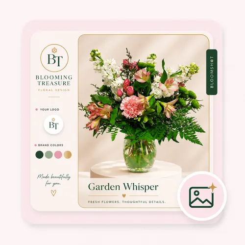 Branded marketing image with logo and brand colors