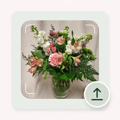 Uploading a flower arrangement photo
